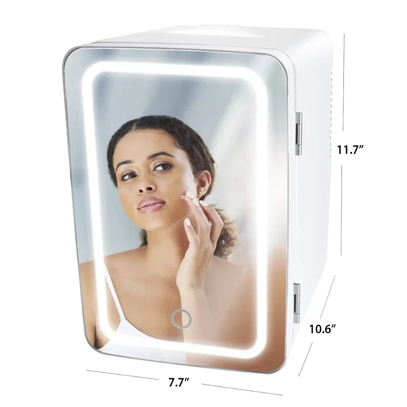 6L Mini Beauty & Skincare Refrigerator, LED lighted Glass Door